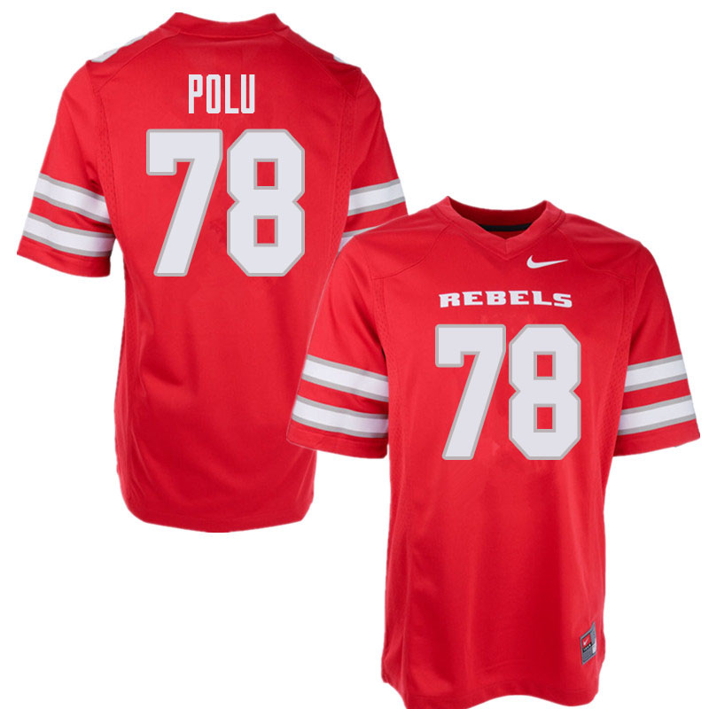 Men's UNLV Rebels #78 Justin Polu College Football Jerseys Sale-Red - Click Image to Close